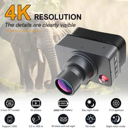 SHOPONIL 4K Night Vision Monocular Digital Camera with 3" TFT Screen, 2000mAh Battery Digital Binoculars image 2