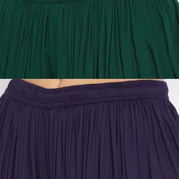 Clora Creation Women Pack Of 2 Green & Navy Blue Solid Dhoti Salwar image 4