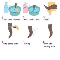 D-Divine Wavy Clip-In Hair Extension - 22 Inch - Black image 5