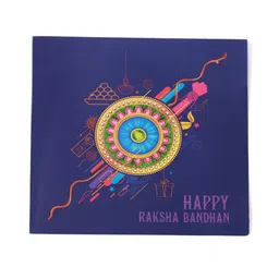 YouBella Men Red & Brown Swastik Tie-Up Rakhi With Greeting Card image 5