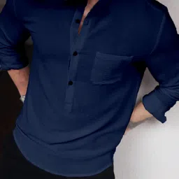 combraided Men Solid Cotton Blend Straight Kurta-picture-15