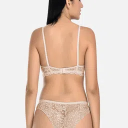 StyFun Pack Of 2 Lace Net Non Padded Bra & Mid-Rise Brief image 3