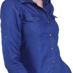 houseofcommon Women Regular Fit Solid Button Down Collar Casual Shirt image 3