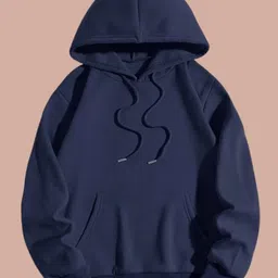 buckbarry Men Solid Hooded Neck Blue Sweater-picture-39