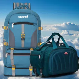 sky spirit Outdoor Travel Bag Combo | Rucksack + Duffle with Wheels Pack Of 2 Rucksack - 70 L-picture-31