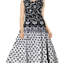 houseofcommon Animal Print Pure Cotton Stitched Anarkali Gown image 2