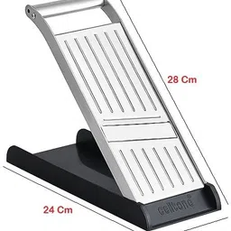 celltone Stainless Steel Flat Vegetable Slicer with Stand Container Kitchen Tool Set image 3