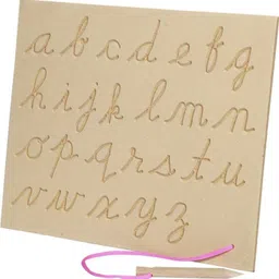 kidivo Wooden English Alphabet Tracing Board with Dummy Pencil Toy for Kids CURSIVE (A-Z) image 4