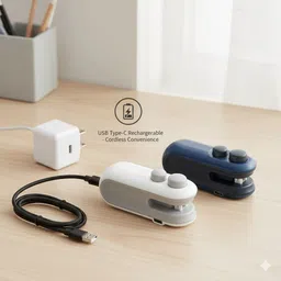 gharamara Portable rechargeable Bag Food Packet Sealing Machine Cutter, Magnet Hand Held Heat Sealer image 4