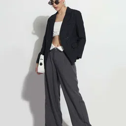 showoffff Women Solid Double Breasted Formal Blazer image 5