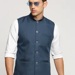 SHOWOFF Slim Fit Mandarin Collar Nehru Jacket-picture-35