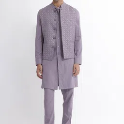 RARE RABBIT Men Medo-B Slim Fit Woven Design Nehru Jacket image 3