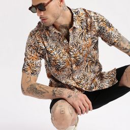 SHOWOFF Smart Slim Fit Floral Printed Cotton Shirt-picture-5