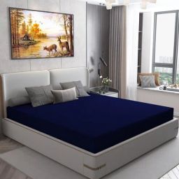 dream care Cotts Wonder Waterproof Fitted Terry Cotton King Size (72x72) Mattress Protector In Blue Colour-picture-3