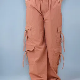 sqew High Waist Pants With 6-Pocket Loose Fit For Women Cargos-picture-11