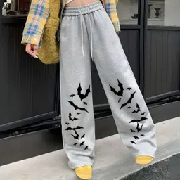 sixteenlines Women Graphic Print Grey Track Pants-picture-29