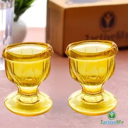 2activelife Pack of 2 Glass Pack of 2 Glass Eye Wash Cups (Yellow) image 3