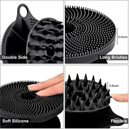 kroywen Silicon Shower Combo, Back Brush+2in1 Scrubber And Scalp Massager+Face Scrubber. image 4