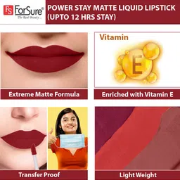 ForSure Set Of 3 Power Stay Matte Non-Transfer Waterproof Liquid Lipstick - 5ml Each image 5