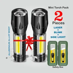 life creation (Pack of 2) Mini Pocket Light Zoom COB USB Charging Led Water Proof TorchR-35 Torch-picture-33
