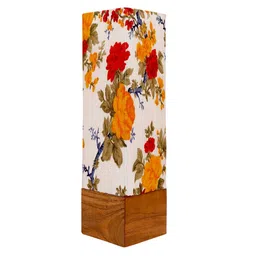 brightdaisy Naeva Multicolour Fabric Shade Table Lamp With Wood Base image 5