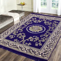 zesture Dark Blue Cotton Polyester Blend Carpet-picture-24