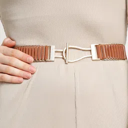Teakwood Leathers Women Stretchable Interlock Synthetic Belt image 3