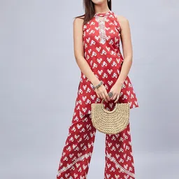 winered Tunic Pant Co-ords Set image 1