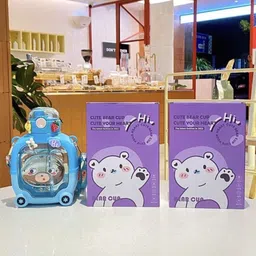 craftec cute teddy bear designer water bottle for girls 1000 ml image 3