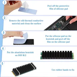 Etzin Aluminum Heat Sinks for M.2 SSD Heatsink Cooling Radiator EPL-1036PC Laptop Heat Sink image 2