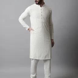jompers Men Pure Cotton Kurta Pyjama Set image 4