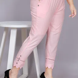 ane time dresses Women Pink Cotton Blend Trousers image 1