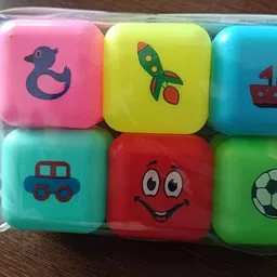toys basket Squeeky Cubes Soft & Make Sound when Press for Toddlers/Kids Rattle image 3