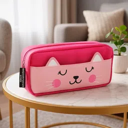happy shopping store Pen & Pencil Case for Girls & Boys, Multiple Compartment Pencil Case Organizer, Stationary Storage, Large Stationary Pouch, Pencil Box for Student Art Artificial Leather Pencil Box-picture-18