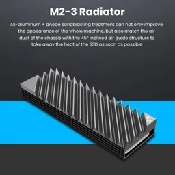 Verilux M2 SSD Heatsink Aluminum Alloy NVME 2280 Cooler with Thermal Silicone Pad 3 inch Internal Hard Drive Enclosure image 2