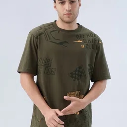 killer Men Printed Round Neck Pure Cotton Dark Green T-Shirt-picture-23