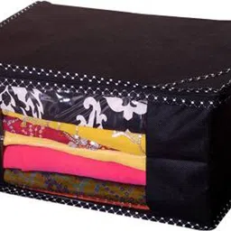 CHAMPARAN Black Non Woven Saree Cover Box - Set of 6 Cotton Laundry Bag image 2