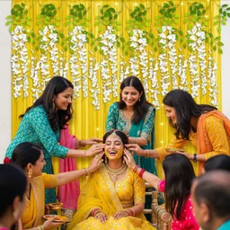 specialyou.in SpecialYou 13 Items Chiffon Like Fabric Stitched Yellow Cloth with Fairy led lights & Wisteria for backdrop decoration for wedding, home decor image 5