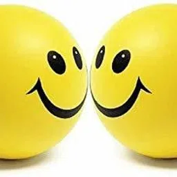 gs ent Smiley yellow foam ball 21-cm for hand forearm exercise, blood pressure control and stress relief ball smiley ball- 10 mm image 2