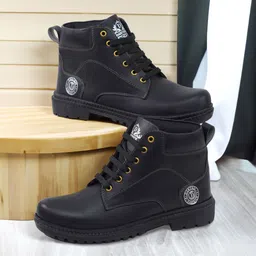 crown Stylish Men's Casual Lace-Up Boots For Men image 2