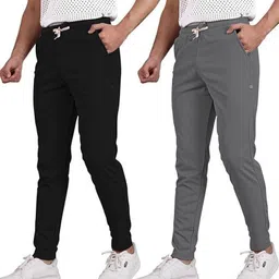 rmgarmentmk Pack of 2 Men Solid Black Track Pants-picture-48