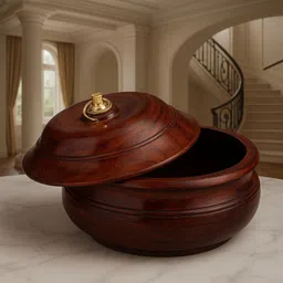 daviksdecor Wooden Handicrafts Casserole with lead - 3750ML Serve Casserole image 2