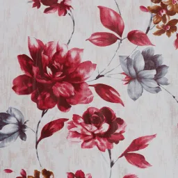 home sizzler Maroon Floral Polyester 7 Ft Semisheer Eyelet Door Curtains (Set of 2) image 5