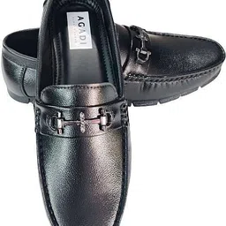 jindal enterprises Men’s Black Leather Loafers – Formal & Casual Slip-On Dress Shoes Loafers For Men image 4