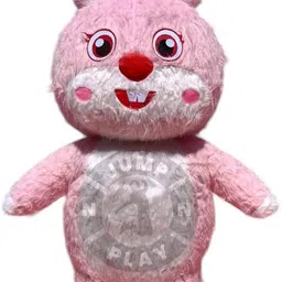 JUMP N PLAY Pink Teddy Costume Fur Mascot Fabric With 6 Feet Elders Halloween Costume-picture-17