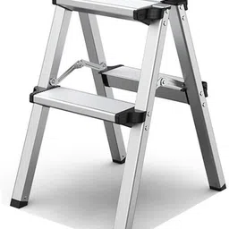 ® Double Sided 2 Step Telescoping Ladder Anti Slip Safety Aluminium Ladder Aluminium Ladder-image-4