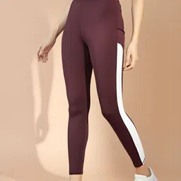 blinkin Solid Women Maroon Tights image 1