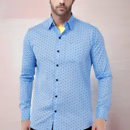 sonishq Men Regular Fit Printed Cut Away Collar Casual Shirt image 3