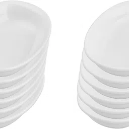 neena crockeries Plastic Sauce Bowl Acrylic Pvc Free Unbreakable Food Grade Oval Dip-picture-12