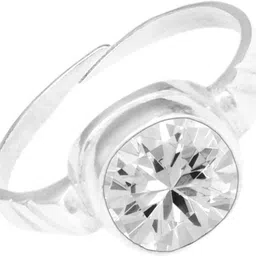 takshila gems Zircon Stone Ring in Silver 925 Lab Certified Adjustable Ring (8.25 Ratti / 7.42 Carat) Zircon Ring, Jarkan Ring Stone Zircon Ring-picture-26